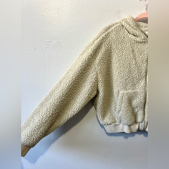SKIMS Teddy Sherpa Cropped Full Zip Hooded Sweatshirt - Large - Picture 8 of 11